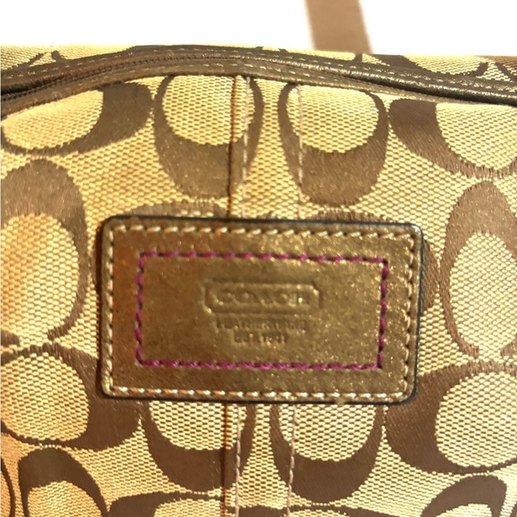 Coach vintage CC signature print canvas satchel handbag - Picture 4 of 7